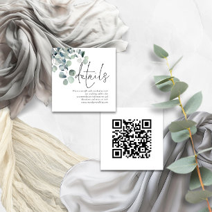 Cartão De Informações Detalhes de Casamento do Código QR do Eucalyptus d