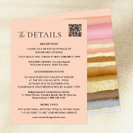 Cartão De Informações Detalhes de Casamento do Código QR Moderno Sunset