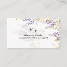 Cartão De Informações Detalhes de Casamento do Hotel RSVP de Wisteria Ro