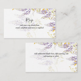 Cartão De Informações Detalhes de Casamento do Hotel RSVP de Wisteria Ro
