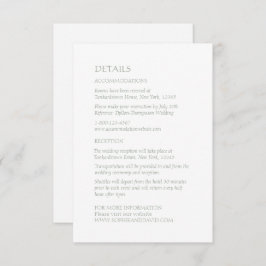 Cartão De Informações Detalhes de Casamento do Nó de Amor com Swan Irlan