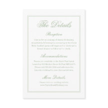 Detalhes de Casamento Elegante Branco e Verde Salv
