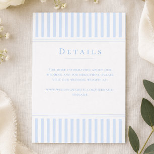 Cartão De Informações Detalhes de Casamento Elegante Clássico com Listra