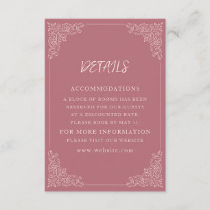 Cartão De Informações Detalhes de casamento Elegantes em tons de Blush M