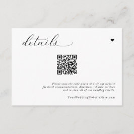 Cartão De Informações Detalhes de Casamento Elegantes, Simples e Moderno