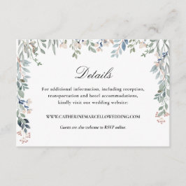 Cartão De Informações Detalhes de Casamento em Cascata Floral do Script