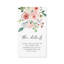 Detalhes de casamento em código QR de flores cor-d