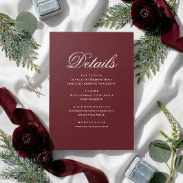 Cartão De Informações Detalhes de Casamento em Letra Elegante Moderna