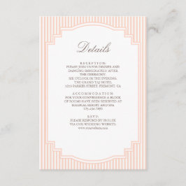 Cartão De Informações Detalhes de Casamento em Listras de Pastel Clássic