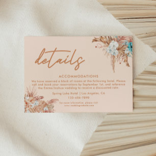 Cartão De Informações Detalhes de Casamento em Rótulo Boho Moderno