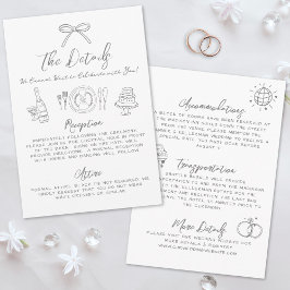 Cartão De Informações Detalhes de Casamento Excêntricos e Caprichosos à 