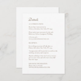 Cartão De Informações Detalhes de Casamento Fleur de Lis Francês Regênci