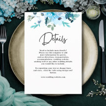 Detalhes de casamento florais em azul poeirento br