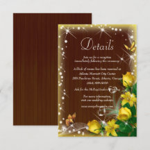 Detalhes de Casamento Floral Amarelo Madeira Escur