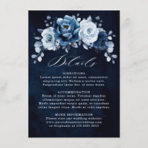 Detalhes de Casamento Floral Azul Navy Slate Empoe