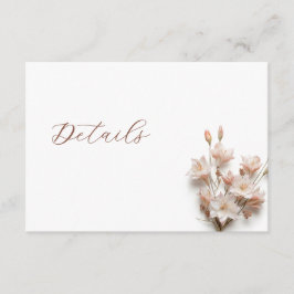 Cartão De Informações Detalhes de Casamento Floral Boho 3D