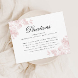 Cartão De Informações Detalhes de Casamento Floral Elegante