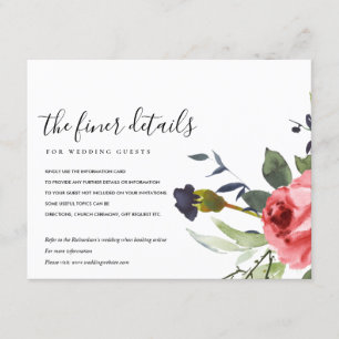 CARTÃO DE INFORMAÇÕES DETALHES DE CASAMENTO FLORAL EUCALYPTUS DA PESSOA 