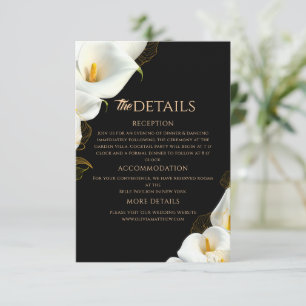 Cartão De Informações Detalhes de Casamento Floral Moderno