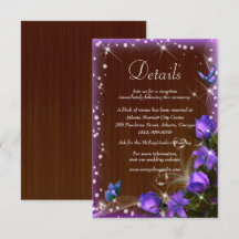 Detalhes de Casamento Floral Roxo de Madeira Escur