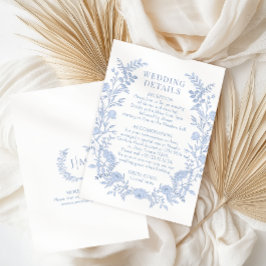 Cartão De Informações Detalhes de Casamento Floral Toile Flor de Campo A