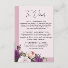 Cartão De Informações Detalhes de Casamento Floral Vintage Elegante / In