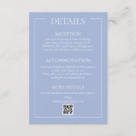 Cartão De Informações Detalhes de Casamento Formal Azul Claro