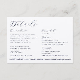 Cartão De Informações Detalhes de Casamento Ilustração Onda Script Elega