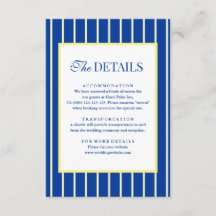 Detalhes de Casamento Listrado Italiano Azul e Ama