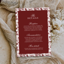 Detalhes de Casamento Luxuoso Burgundy Elegante e