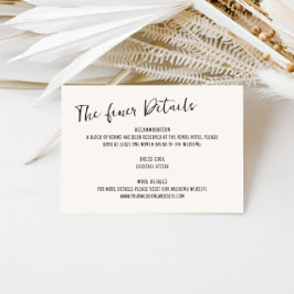Cartão De Informações Detalhes de Casamento Manuscrito
