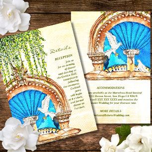 Cartão De Informações Detalhes De Casamento Mexicano Com Aquarela Pintad
