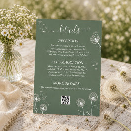 Cartão De Informações Detalhes de Casamento Minimalista com Flor Silvest