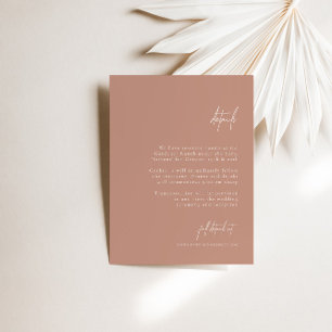 Cartão De Informações Detalhes de casamento minimalista elegante rosa Bo