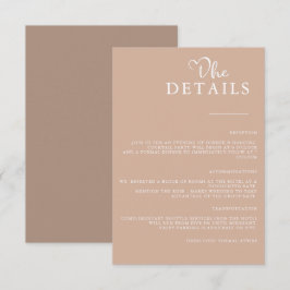 Cartão De Informações Detalhes de Casamento Minimalista Simples Moderno