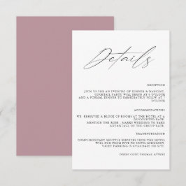 Cartão De Informações Detalhes de Casamento Minimalista Simples Moderno