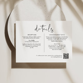 Cartão De Informações Detalhes de Casamento Minimalista STELLA 6.5x4.25