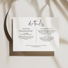 Cartão De Informações Detalhes de Casamento Minimalista STELLA 6.5x4.25