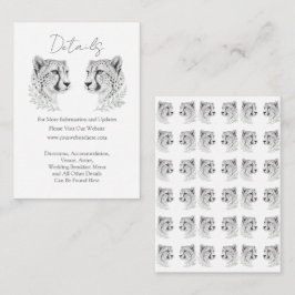 Cartão De Informações Detalhes de Casamento Moderno Chita Design Elegant