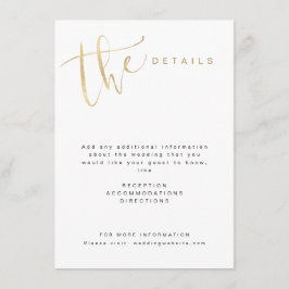 Cartão De Informações Detalhes de casamento modernos simples em letra cu