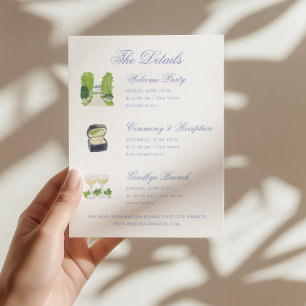 Cartão De Informações Detalhes de Casamento no Campo Cottage