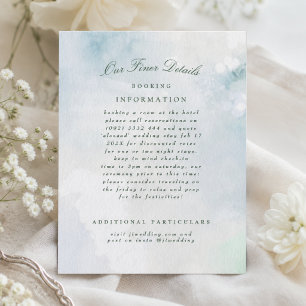 Cartão De Informações Detalhes de Casamento Paisagem Aquarela Elegante