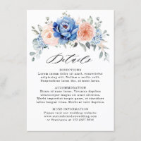 Detalhes de Casamento Rosa Poeira Azul Escuro