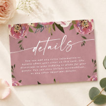 Detalhes de Casamento Rosa Selvagem Chic Florido