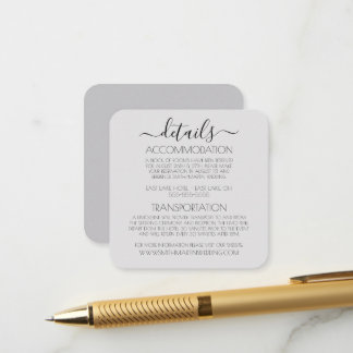 Cartão De Informações Detalhes de Casamento Simples Minimalista Personal