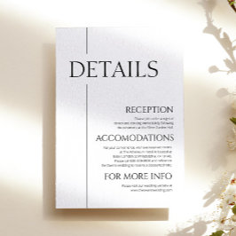 Cartão De Informações Detalhes de Casamento Simples Minimalistas
