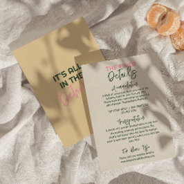Cartão De Informações Detalhes de Casamento Único de Pastel Manuscrito D