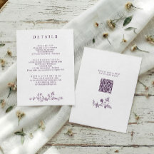 Detalhes de Casamento Vintage Floral Roxo Escuro F