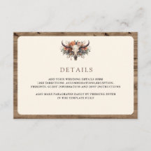 Detalhes de Casamento Western Boho Floral Crânio d