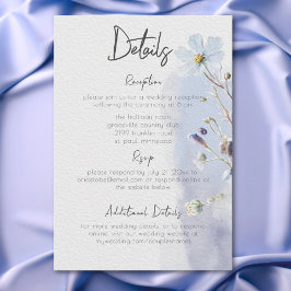 Cartão De Informações Detalhes de Flores Selvagens Azuis Modernos